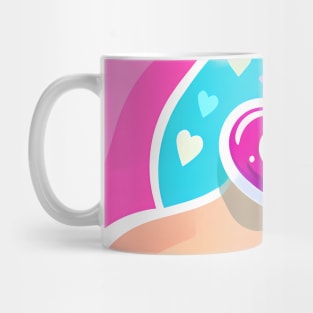 Delicious Candy Heart on Colorful Ice Cream Mug